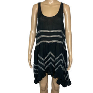 Women's Small Intimately Free People Voile & Lace Trapeze Slip in Black and Gray